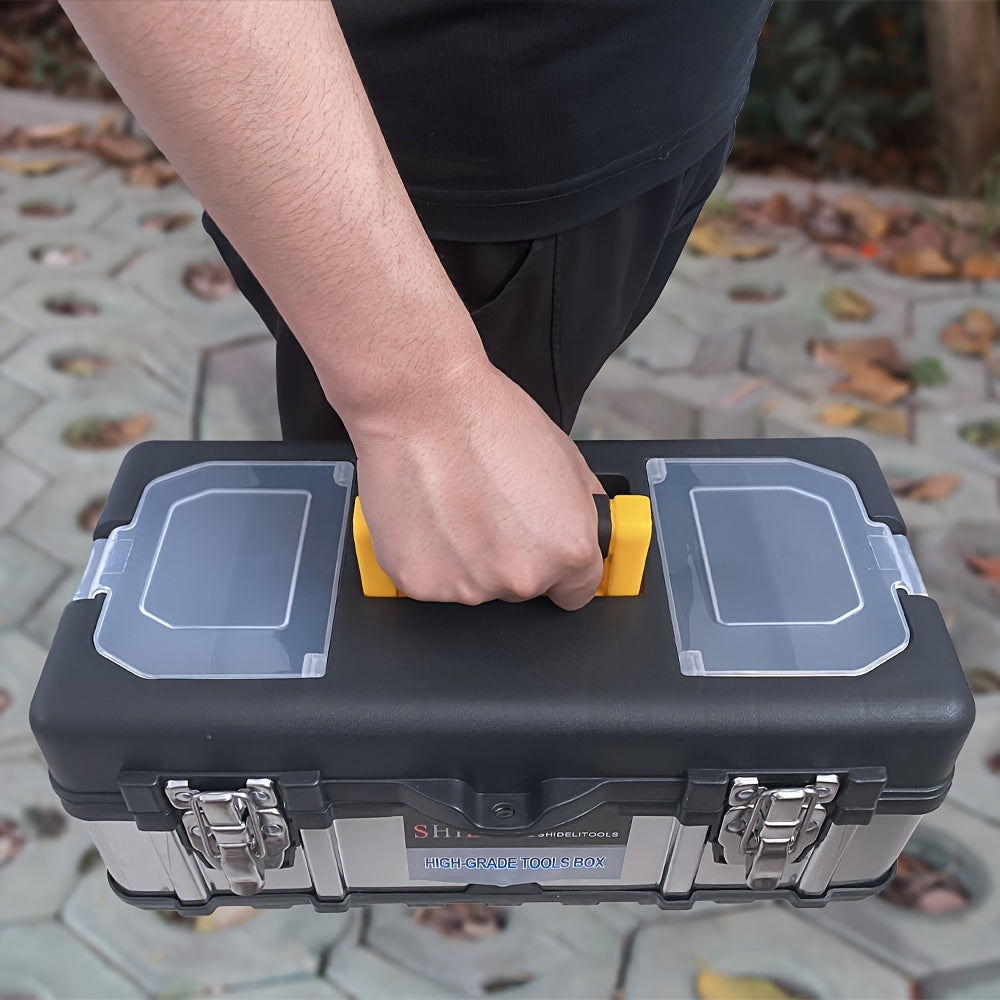 Stainless Steel Double Layer Hardware Storage Box Waterproof Durable Industrial Tool Organizer