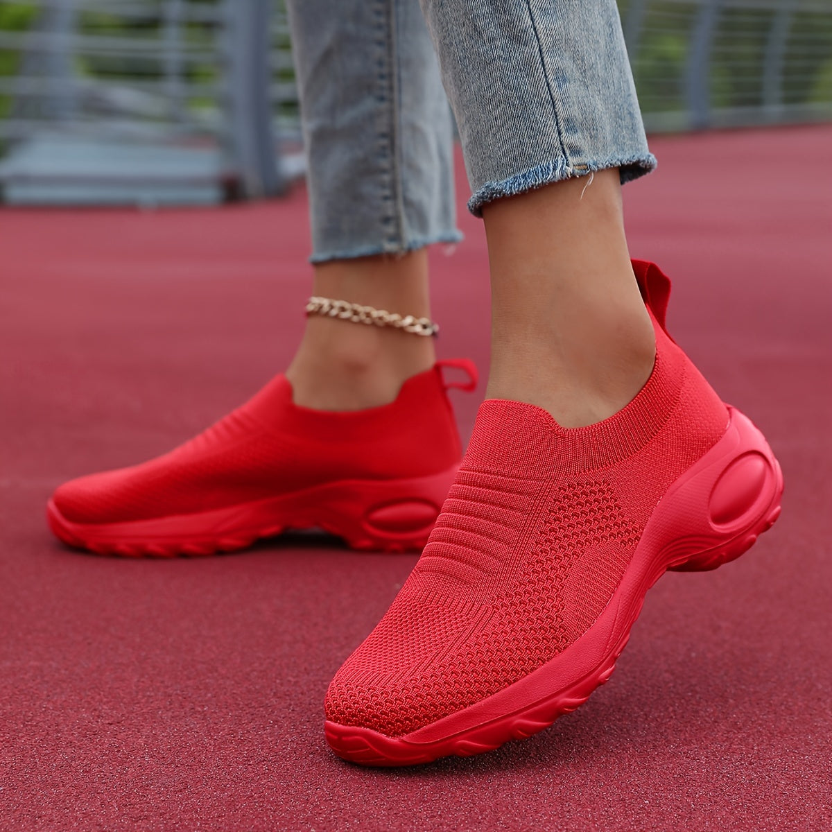 Women's Breathable Slip-On Platform Sneakers with Cushioned Comfort and Non-Slip EVA Sole