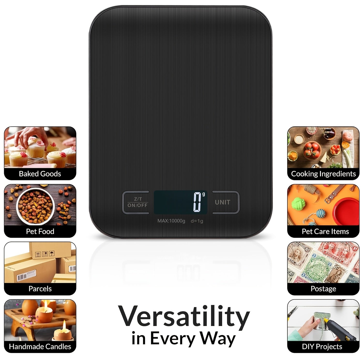 Digital Kitchen Scale 22lb/50kg with LCD Display, Lightweight Plastic, for Baking and Cooking