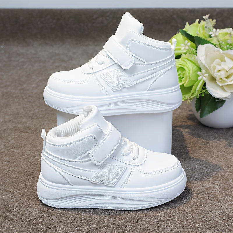 Kids Waterproof High-Top Sneakers with Round Toe and Easy Closure for Outdoor and Casual Wear