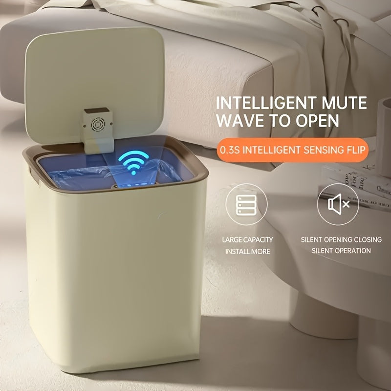 High-Capacity Smart Sensor Trash Can with Lid Battery-Powered Large Capacity