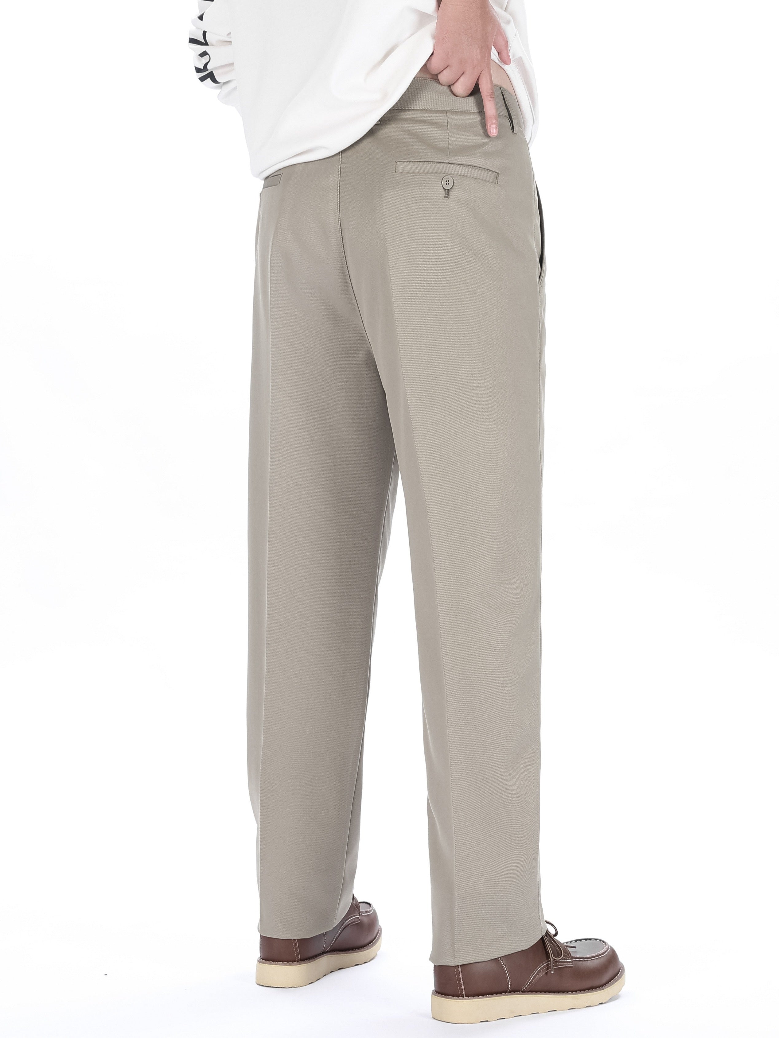 Men's Plus Size Solid Color Casual Trousers Regular Fit Polyester All Season