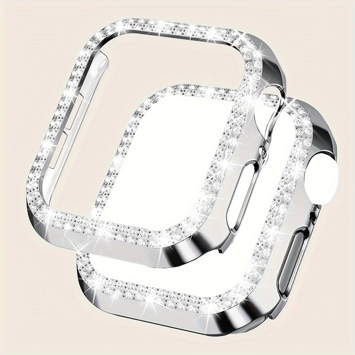 Women's Rhinestone Decor Protective Watch Case for Apple Watch 38-49mm Hard Shell Lightweight