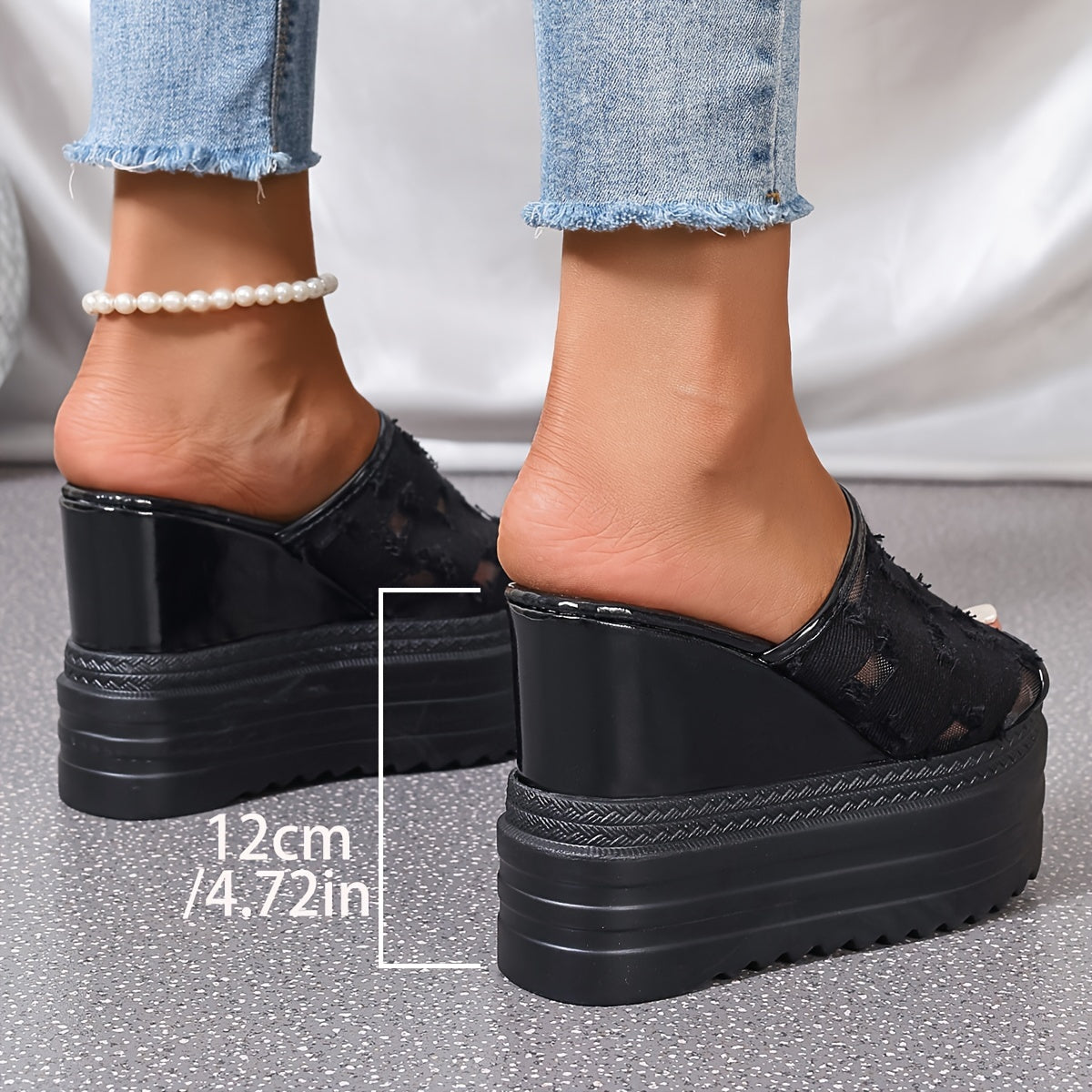 Sandalias con patrón de cuadros para mujer con suelas suaves para paseos de verano