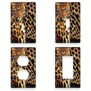 Leopard Fur Print Wall Plate Cover for Indoor and Outdoor Decor