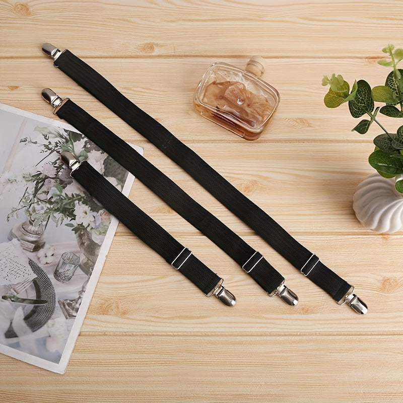 White Adjustable Bed Sheet Clips Set of 4 Non-Slip Sofa Bedding Grippers