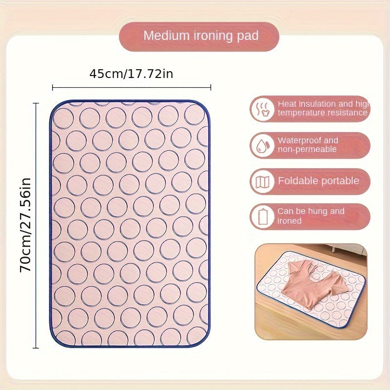 Portable Ironing Pad with 6 Layers of Protective Fabric, Concentric Circle Pattern, for Flat Surfaces