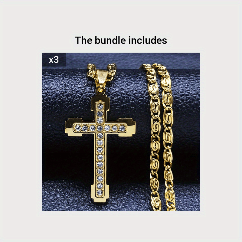 Stainless Steel Cross Necklace for Men Women Elegant Jewelry Gift