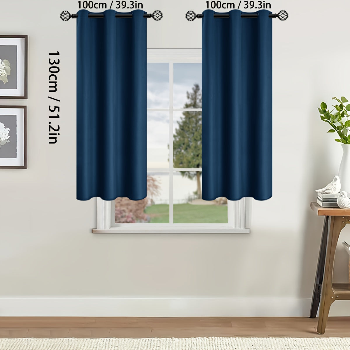 Blackout Curtains for Bedroom and Living Room, UV Protection, Easy Slide