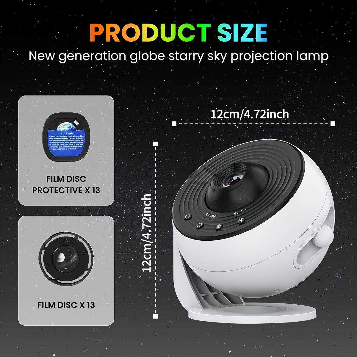 Kids Adults ABS Material LED Starry Sky Projector with Music and Slides