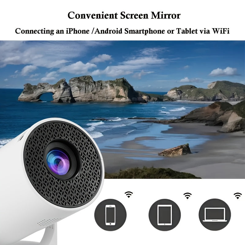 Mini Portable WiFi Projector with 180° Rotation, HD Home Theater