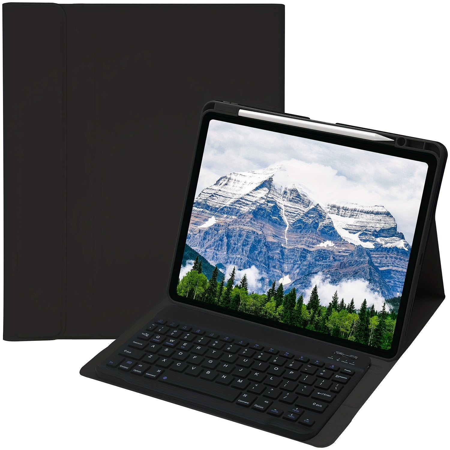 Funda con teclado para iPad Air 1-5, 5ª-10ª generación, Pro 11/12.9 pulgadas con teclado inalámbrico desmontable y soporte para lápiz