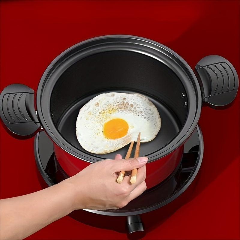 Olla a presión de acero inoxidable 24cm con tapa antiadherente, asas dobles y compatible con inducción