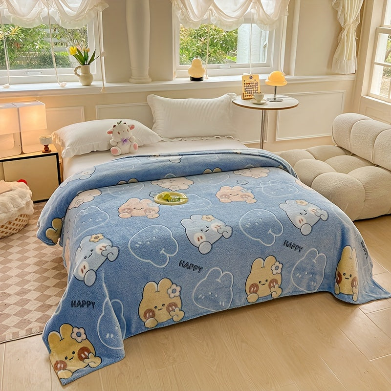 Soft Coral Fleece Throw Blanket Geometric Rainbow Design for Bed Sofa Travel