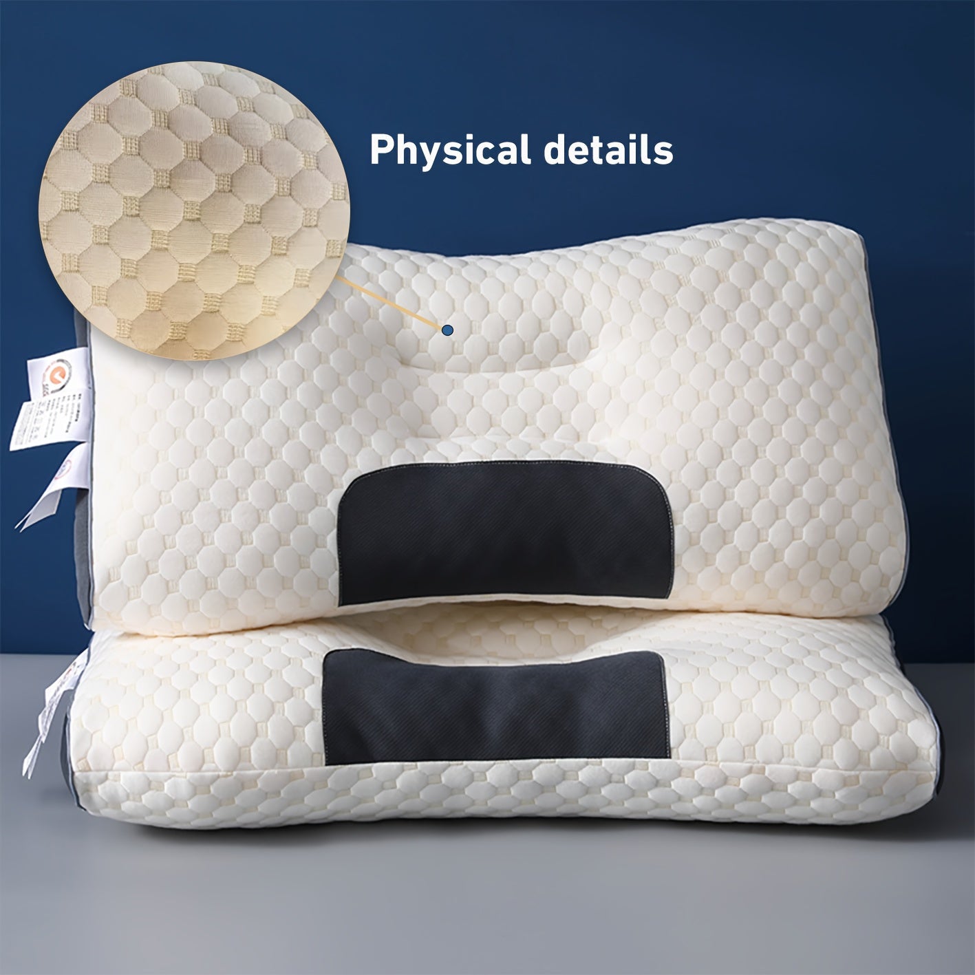 Cervical Support Pillow for Deep Sleep Side and Back Sleepers Memory Foam Washable