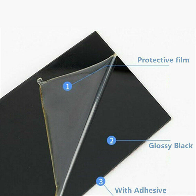 6 Pack Gloss Black Door Window Pillar Post Cover Decals for Sedan