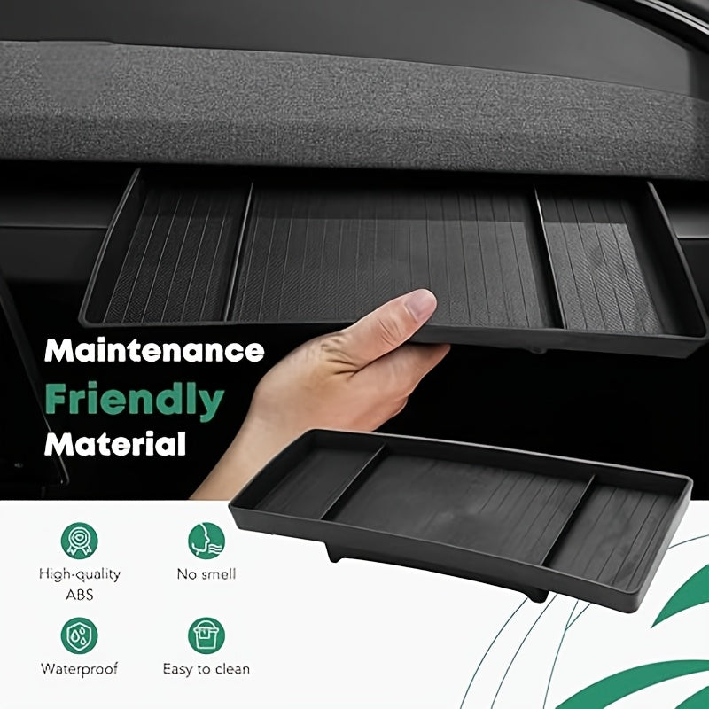 Car Dashboard Storage Tray Non-Slip TPE Hidden Compartments for Tesla Model 3