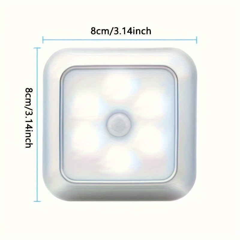 White Night Light with Motion Sensor and Adjustable Brightness for Cabinets and Bathrooms