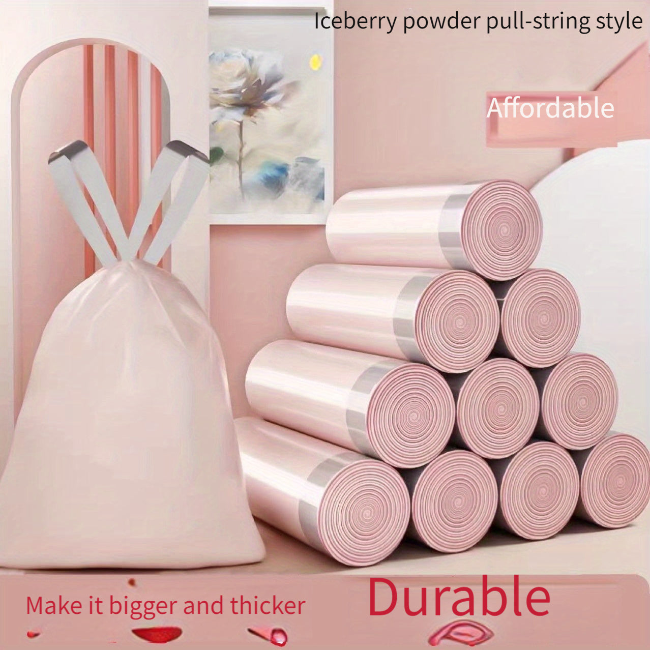 80 Pieces Heavy Duty Trash Bags Large Disposable Polyethylene for Living Room