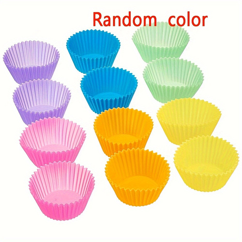 Silicone Cake Mold Set of 12 Round Muffin Cups for Baking and Decorating