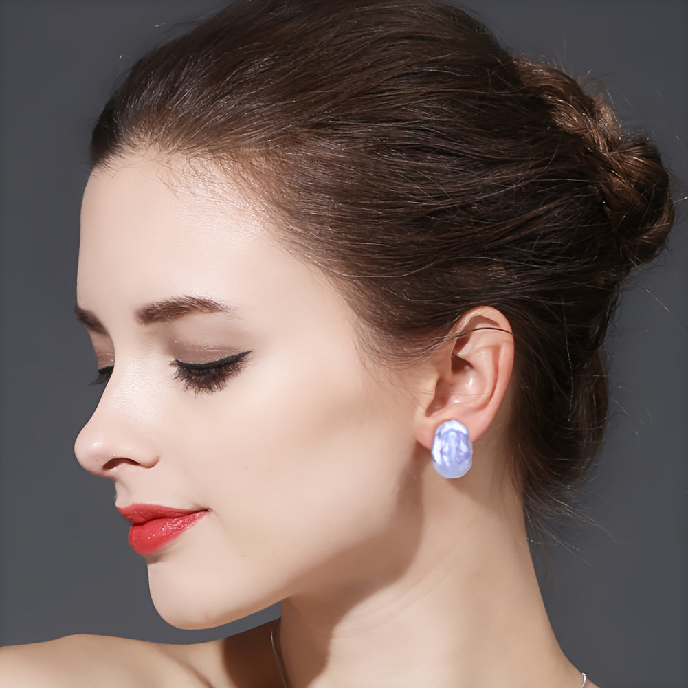 Freshwater Pearl Stud Earrings for Women Modern Baroque Design Suitable for Special Occasions