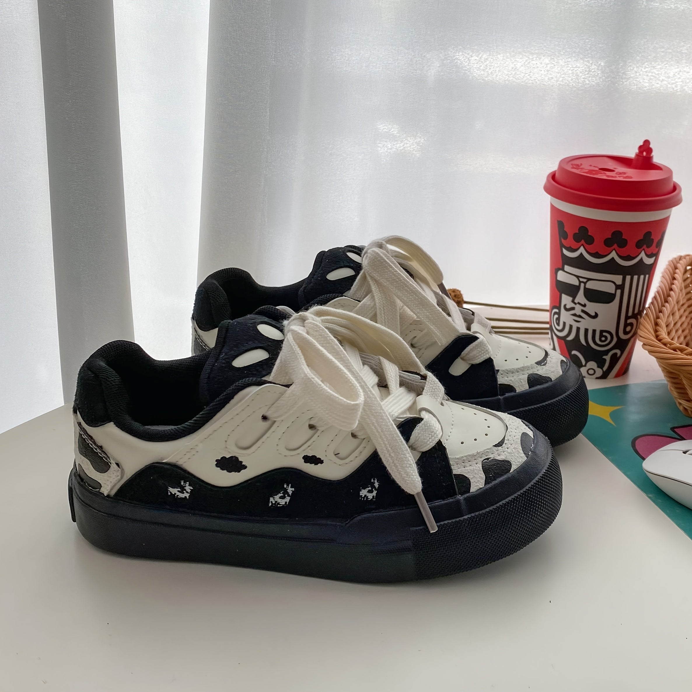 Women's Spring Low-Top Round Toe Lace-Up Casual Shoes