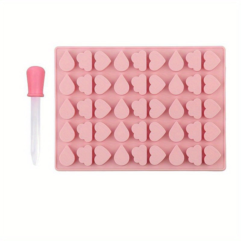 Silicone Candy Molds Set with Droppers for Gummies, Chocolate, and Fondant