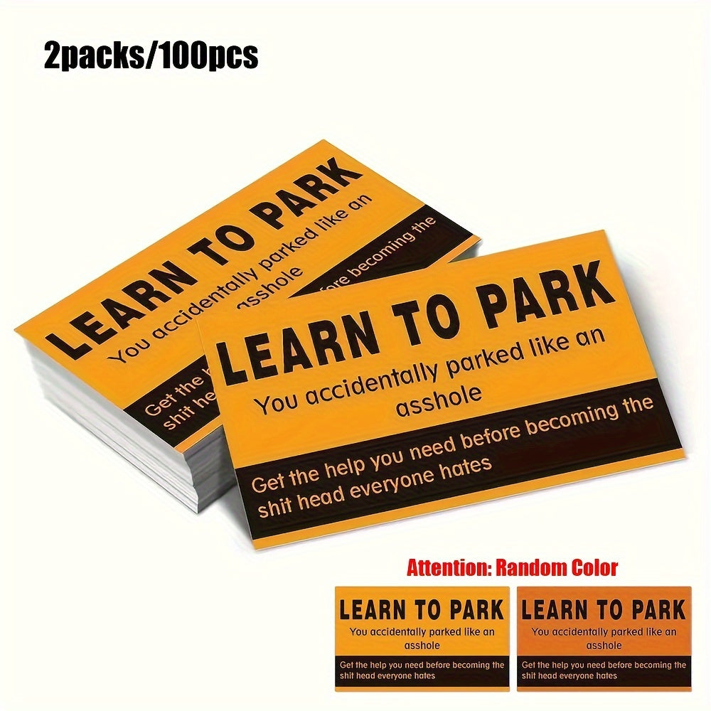 50/100 dona Avtomobil to'xtash ogohlantirish kartalari Kulgili to'xtash bo'yicha maslahat kartalari