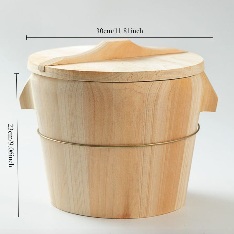 Cesta de vapor de madera para arroz y verduras, herramienta de cocina saludable
