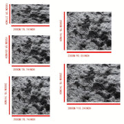 Rectangle Shag Plush Rug Dark Gray Tie-Dye Non-Slip Area Rug for Living Room Bedroom