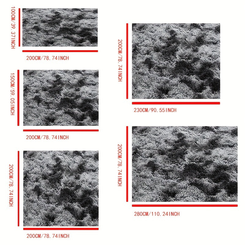 Soft Faux Fur Area Rug Deep Grey Shaggy Modern Bedroom Living Room Decor