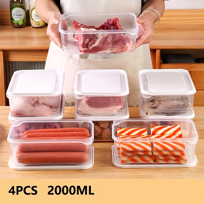 Clear Food Storage Containers Set with Locking Lids for Refrigerator Fruits Vegetables