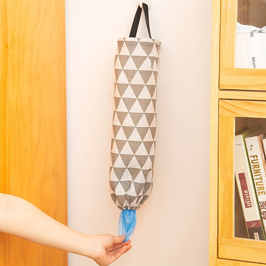 Hanging Storage Bag with Geometric Pattern for Kitchen Wall Mounting
