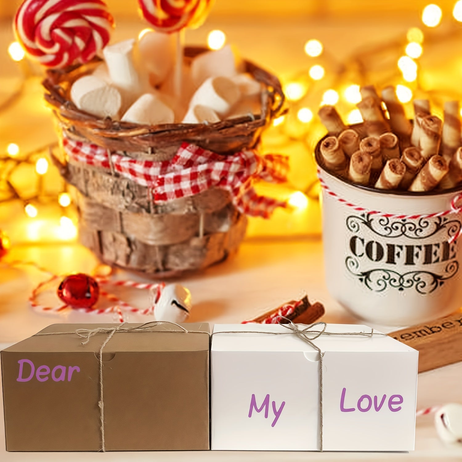 Set of 15 Paper Cardboard Gift Boxes 20.32cm with Lids for Christmas Bridesmaid Gifts