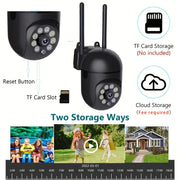 Wireless Home Security Camera System with Motion Detection Two-Way Audio 2MP HD Night Vision