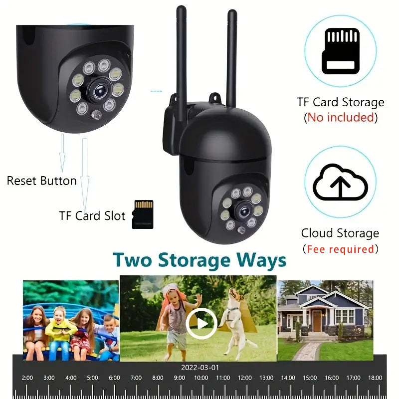 Wireless Home Security Camera System with Motion Detection Two-Way Audio 2MP HD Night Vision