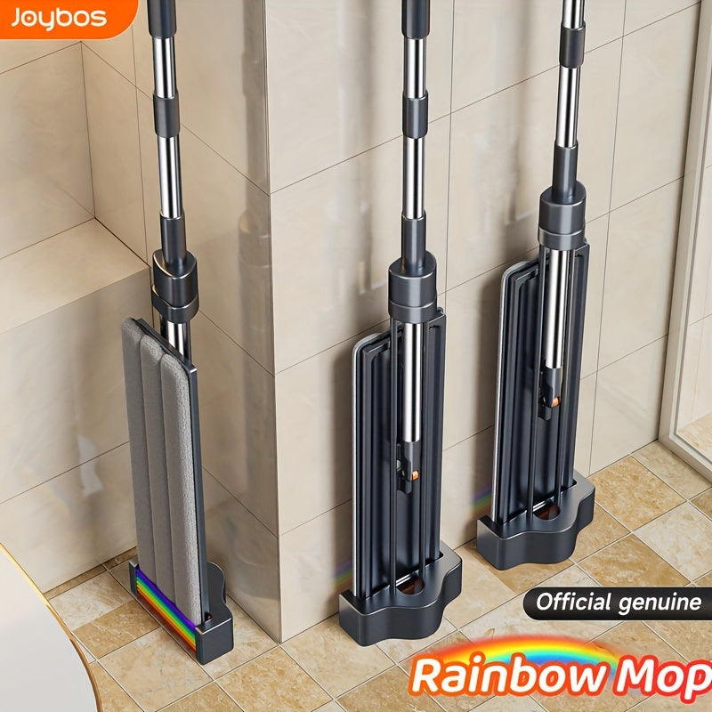 All-in-One Hands-Free Wash Mop with Microfiber Pads and Colorful Scrapers