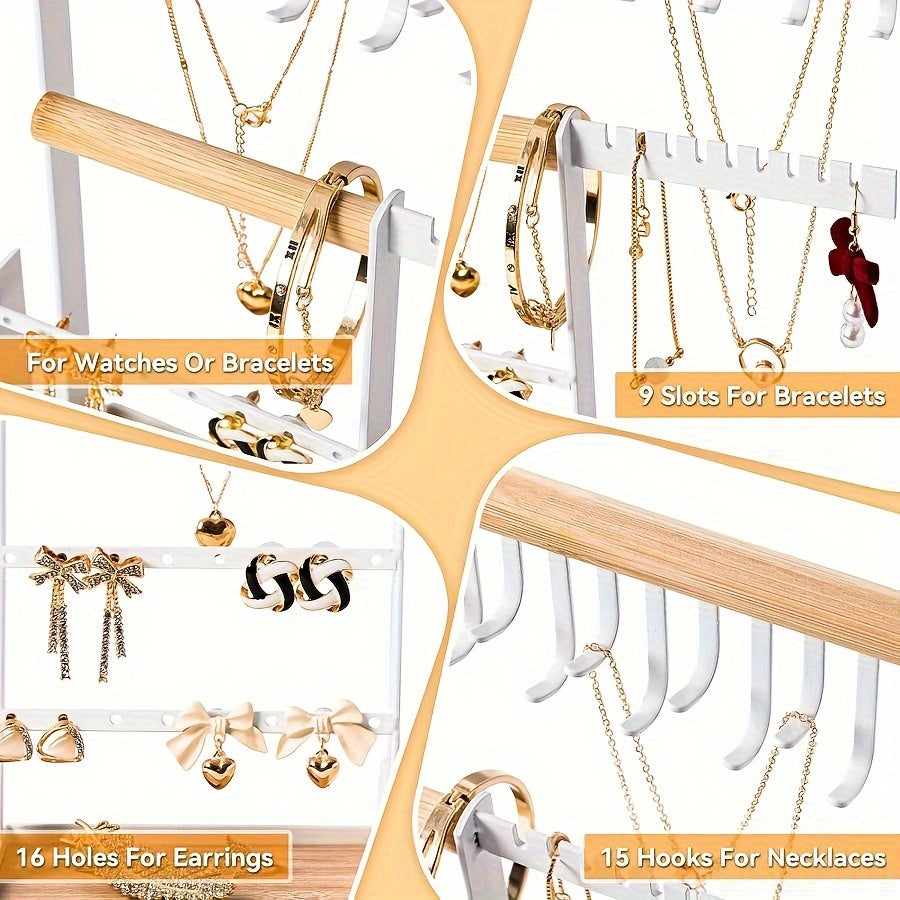 Подставка для украшений из бархата, 5-уровневая железная витрина для ожерелий, сережек, ключей