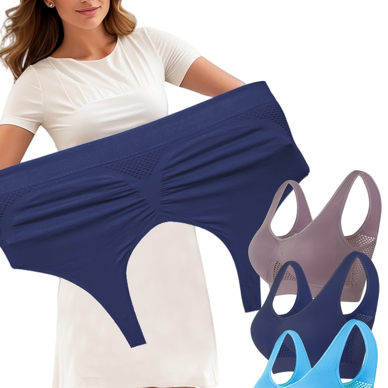 Plus Size Seamless Sports Bra Set with Removable Pads for Running Yoga