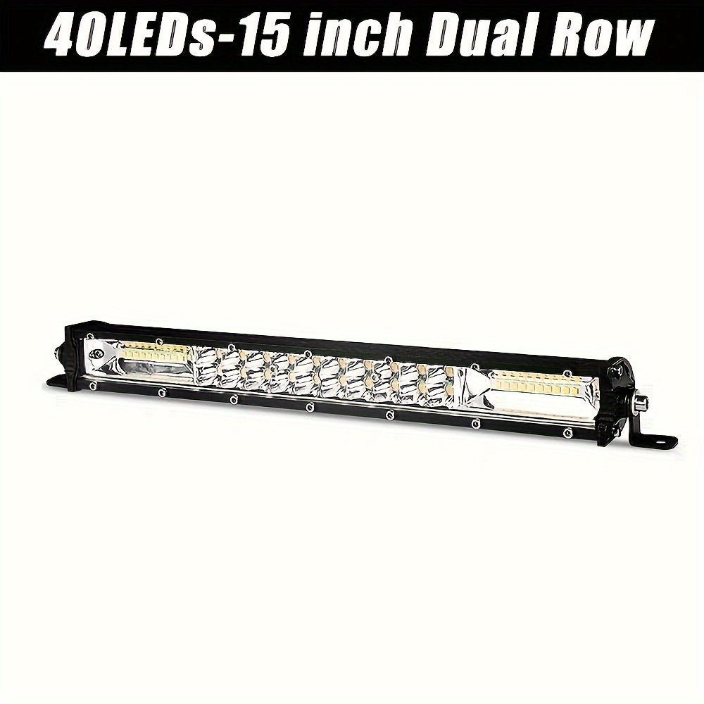 Barra de luz LED de doble fila de 38.1cm y 50.8cm, más de 3000 lúmenes, para vehículos todoterreno