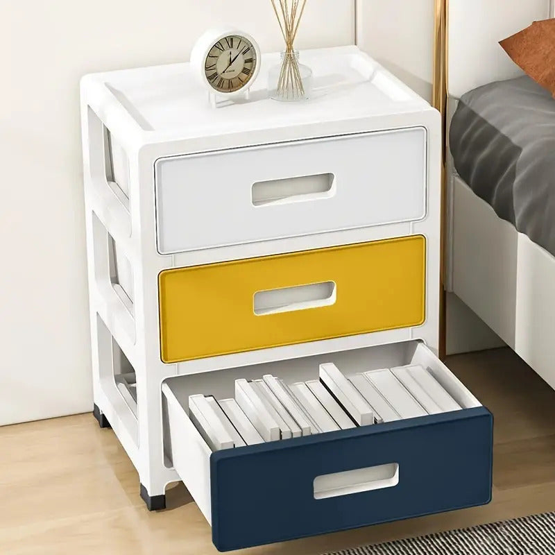 Plastic Waterproof Locker Organizer with Shelves for Bedroom Office Bathroom White Yellow Sky Blue