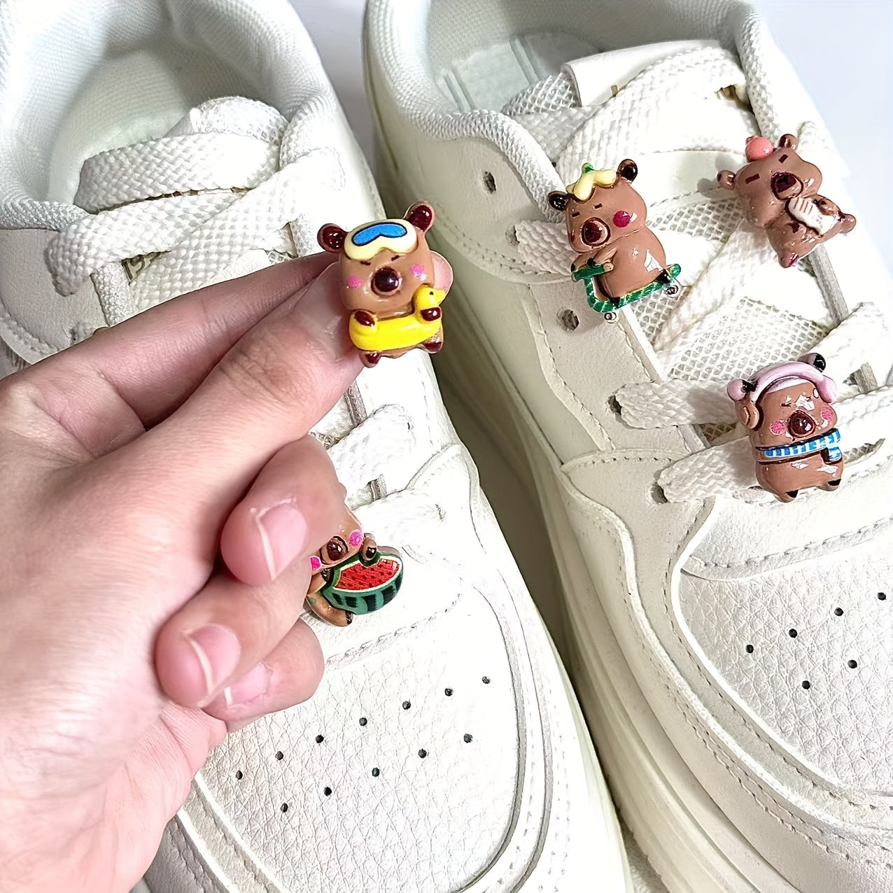 12pcs Cartoon Capybara Shoe Buckles and Laces Decorations for Sports Shoes