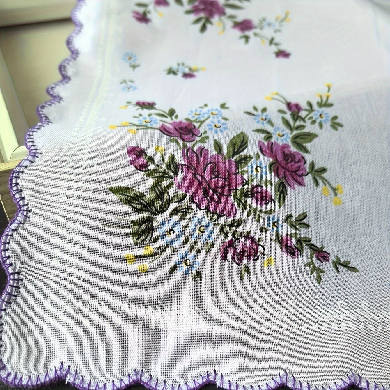 Women's Handkerchief Set of 6 Retro Style Printed Cotton 29.46cm