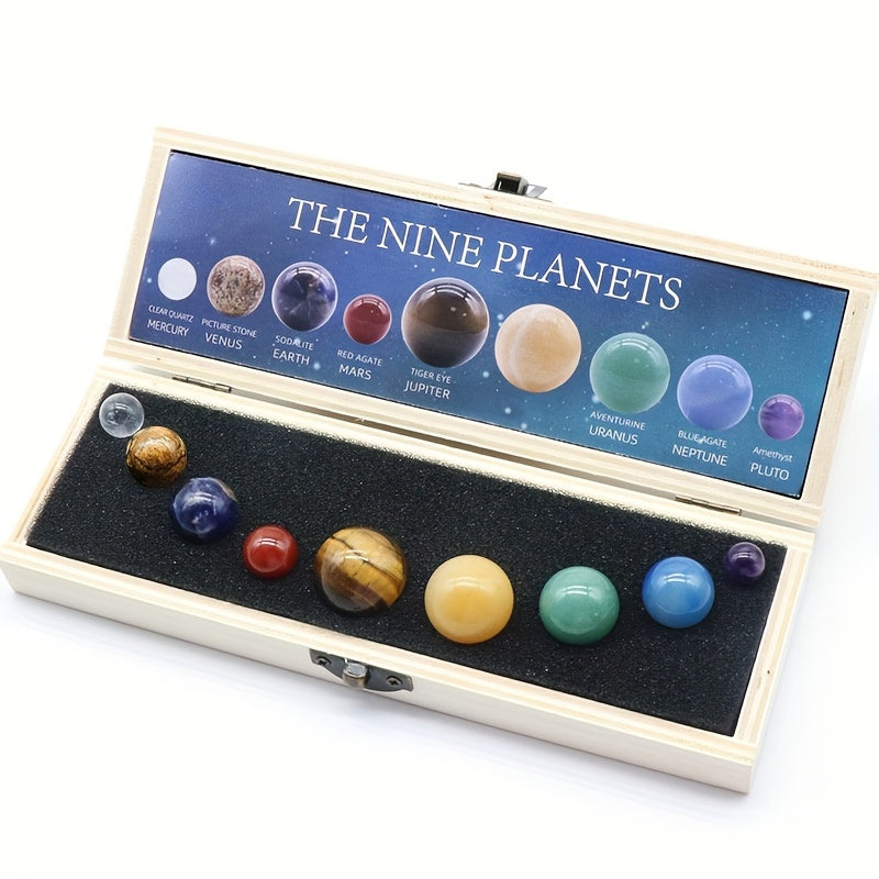 Bola de cristal de los nueve planetas, adorno de escritorio, caja de regalo, decoración para el hogar
