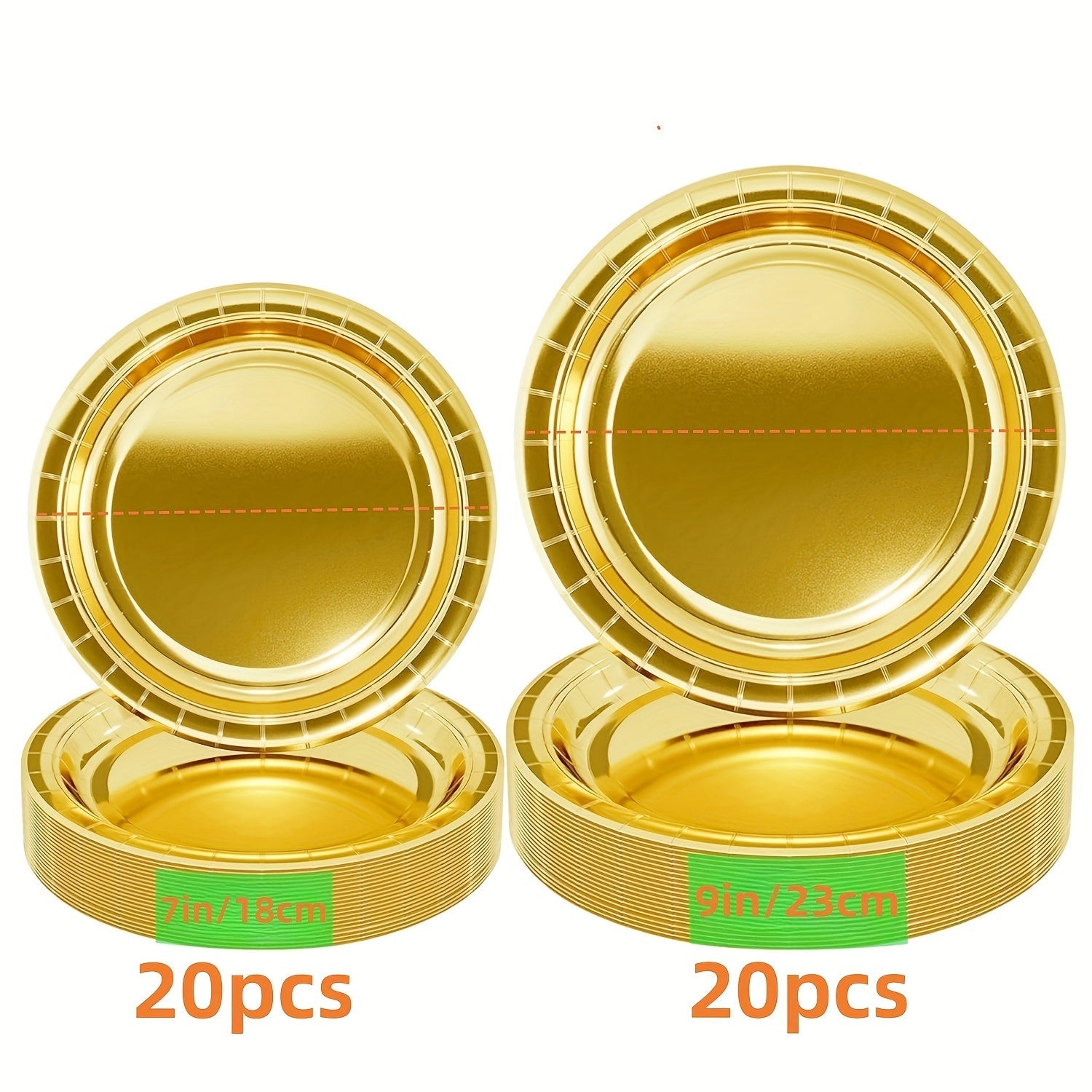 Alüminium plitalar to'plami 10 yoki 20 ta, 17.78 sm yoki 22.86 sm, bir martalik dumaloq partiyalik plitalar