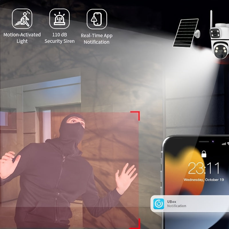 Ulanmagan ikki linzali xavfsizlik kamerası 1080p HD kechqurun ko‘rish harakatni aniqlash