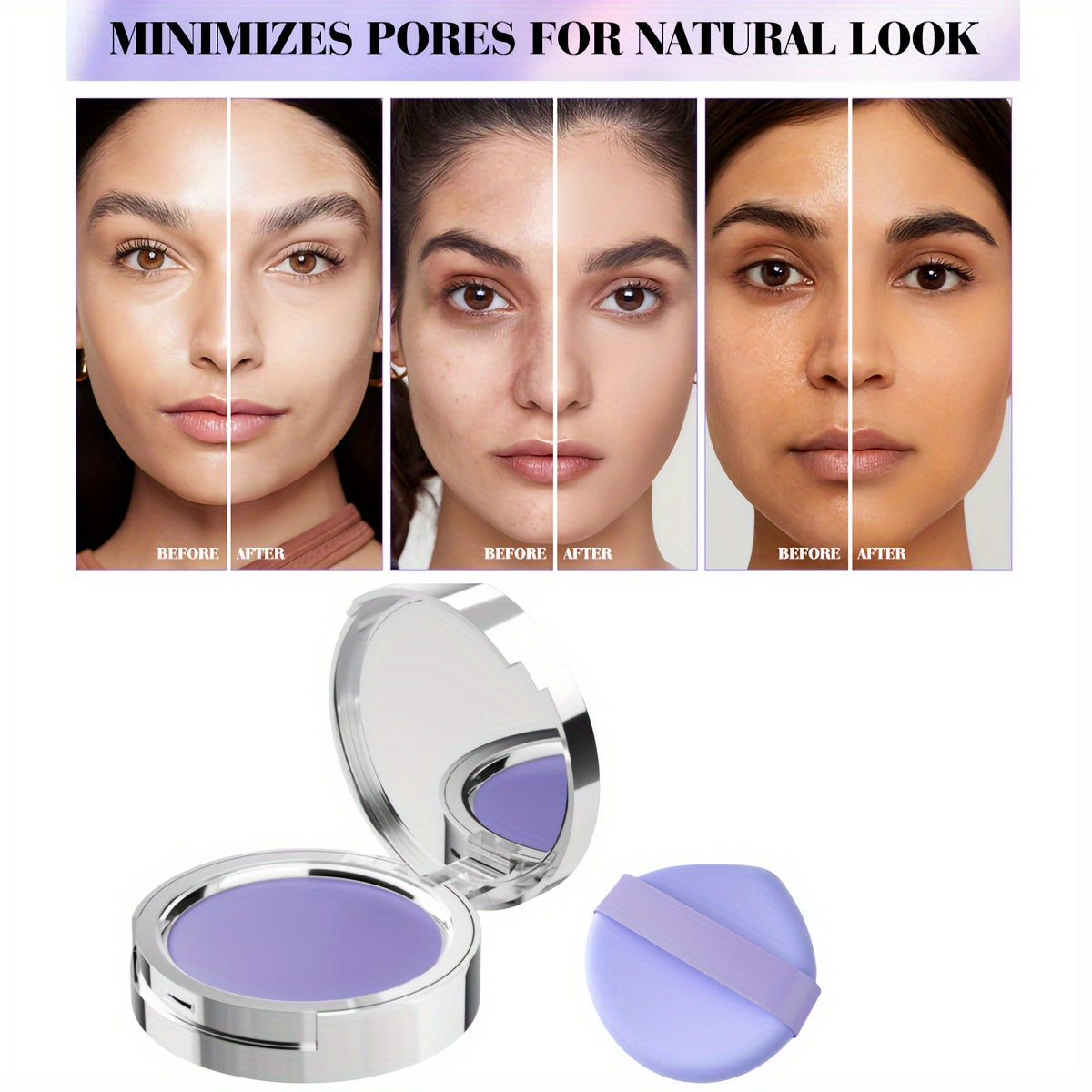 Невидимая магическая полупрозрачная пудра для контроля жирности, компактная, легкое завершение