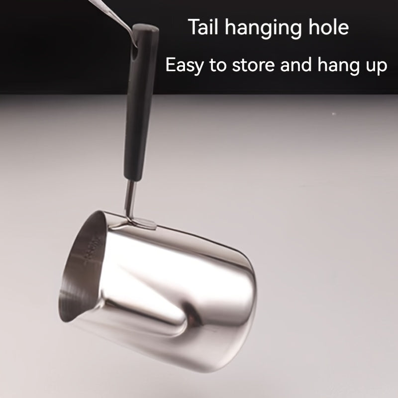 304 Stainless Steel Coffee Pot with Handle for Latte Art Hot Milk Oil Pouring and Frying