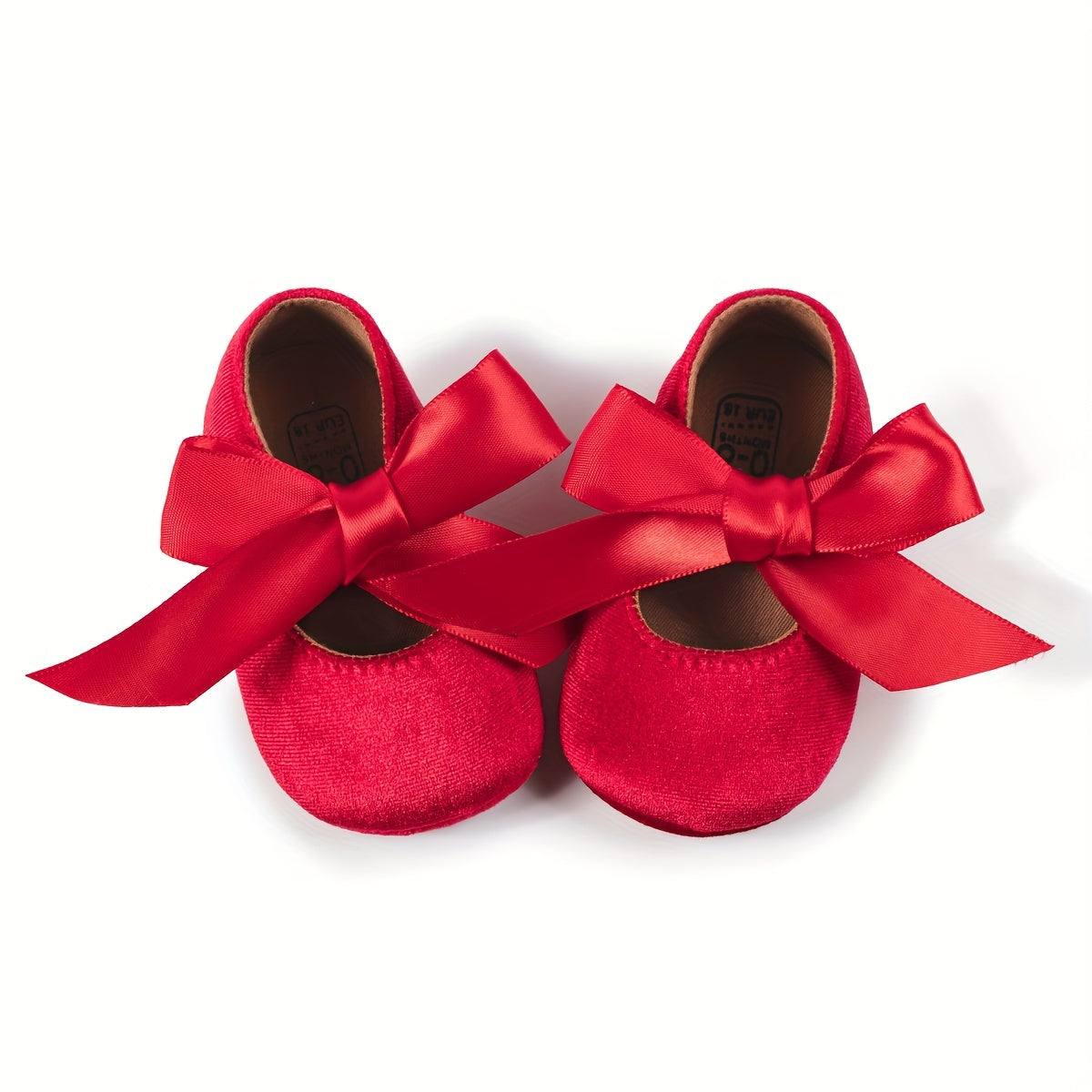 Infant Baby Girls Soft Sole Mary Jane Flats with Bowknot and Rubber Sole