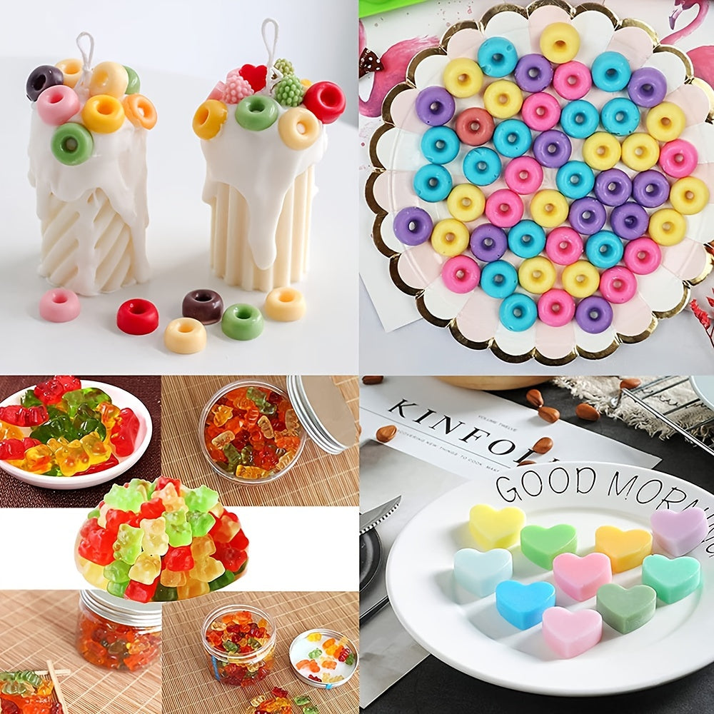 Set of 5 Silicone Gummy Bear Chocolate Molds with 2 Droppers Non-Stick Candy Making Kit